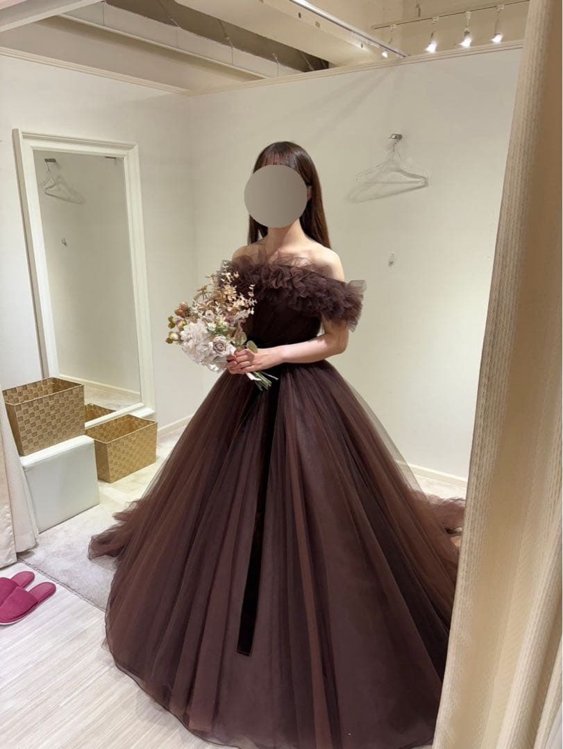 チュノアウェディング カラードレス ブラウン NOA0058_brown