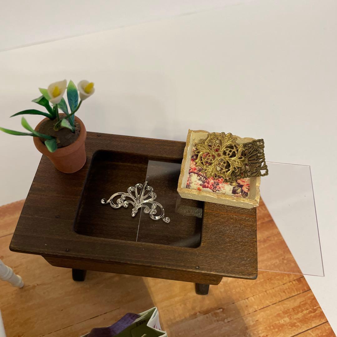 1/12ドールハウス&リーメント ミニチュア●雑貨屋 ショップ レジ テーブル