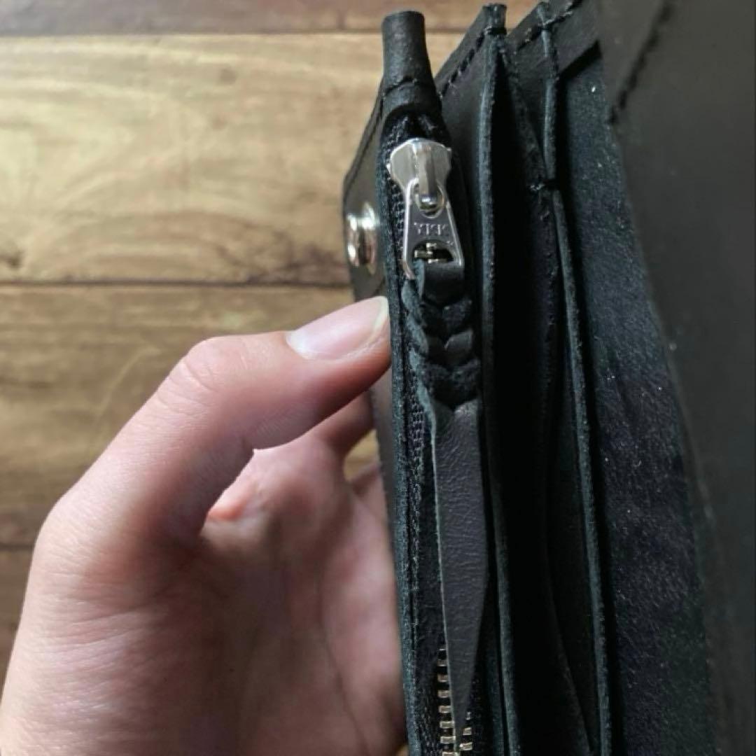 【mjdagj】ミドルトラッカーウォレット3層【お札を折らずに収納】