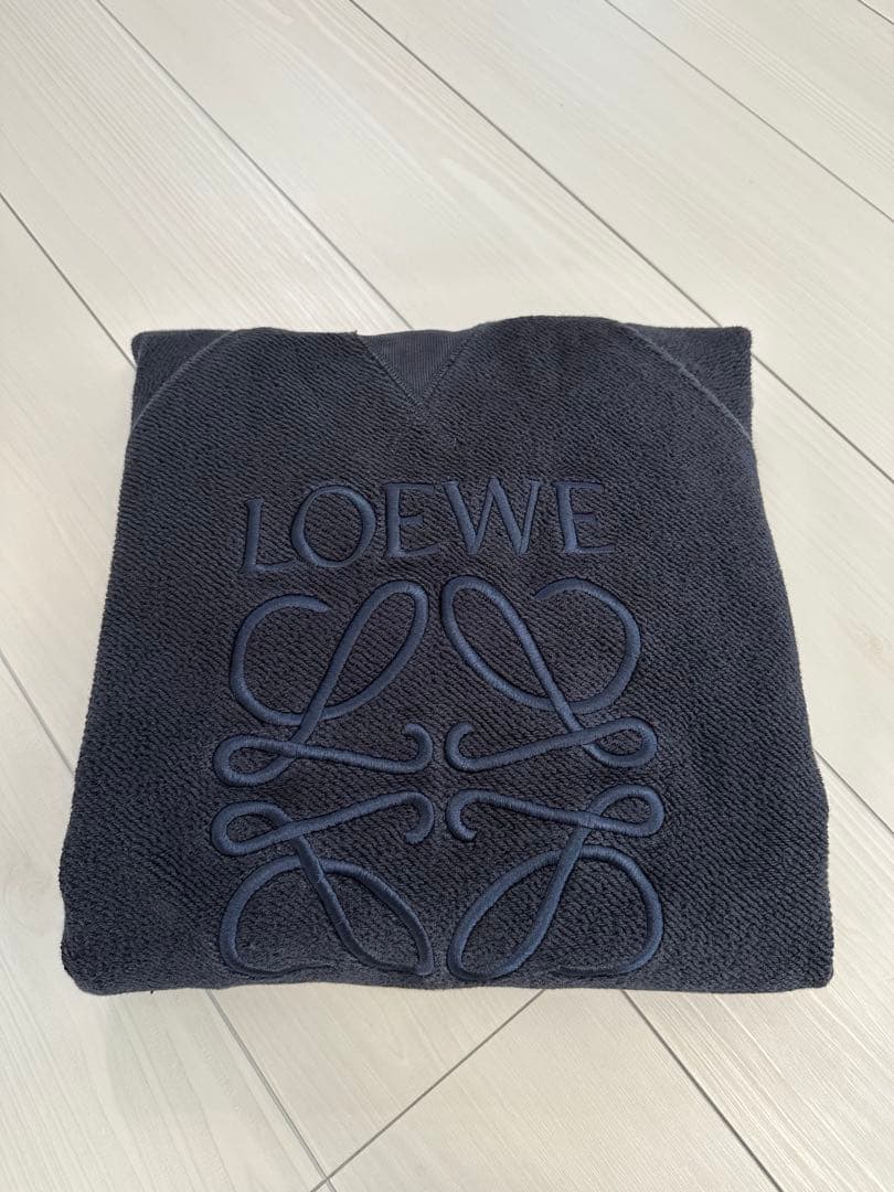 希少✨️ LOEWE アナグラム ビックロゴ刺繍 パーカー L ロエベ ネイビー