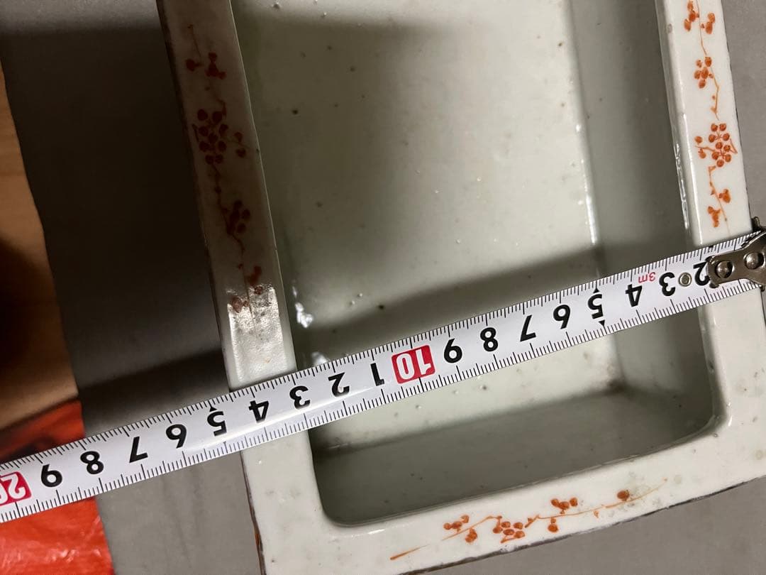 超希少　アンティーク水盤　中国骨董　陶芸長方花器　生花