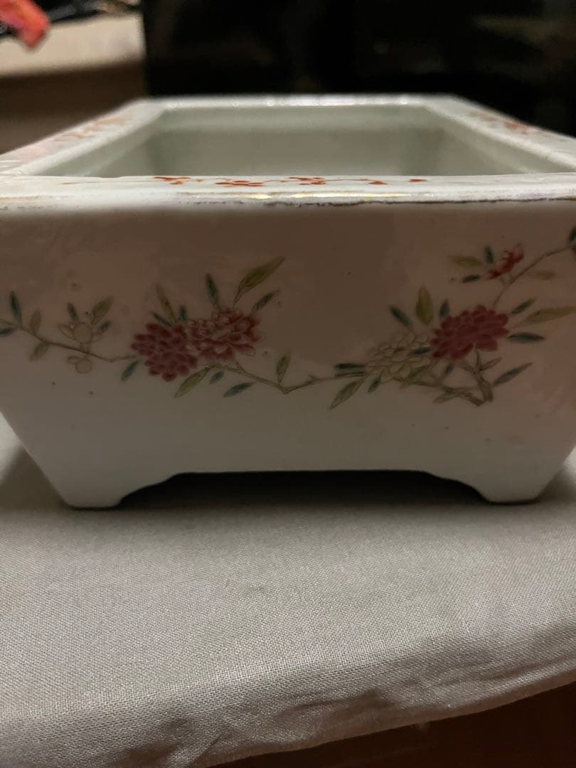 超希少　アンティーク水盤　中国骨董　陶芸長方花器　生花