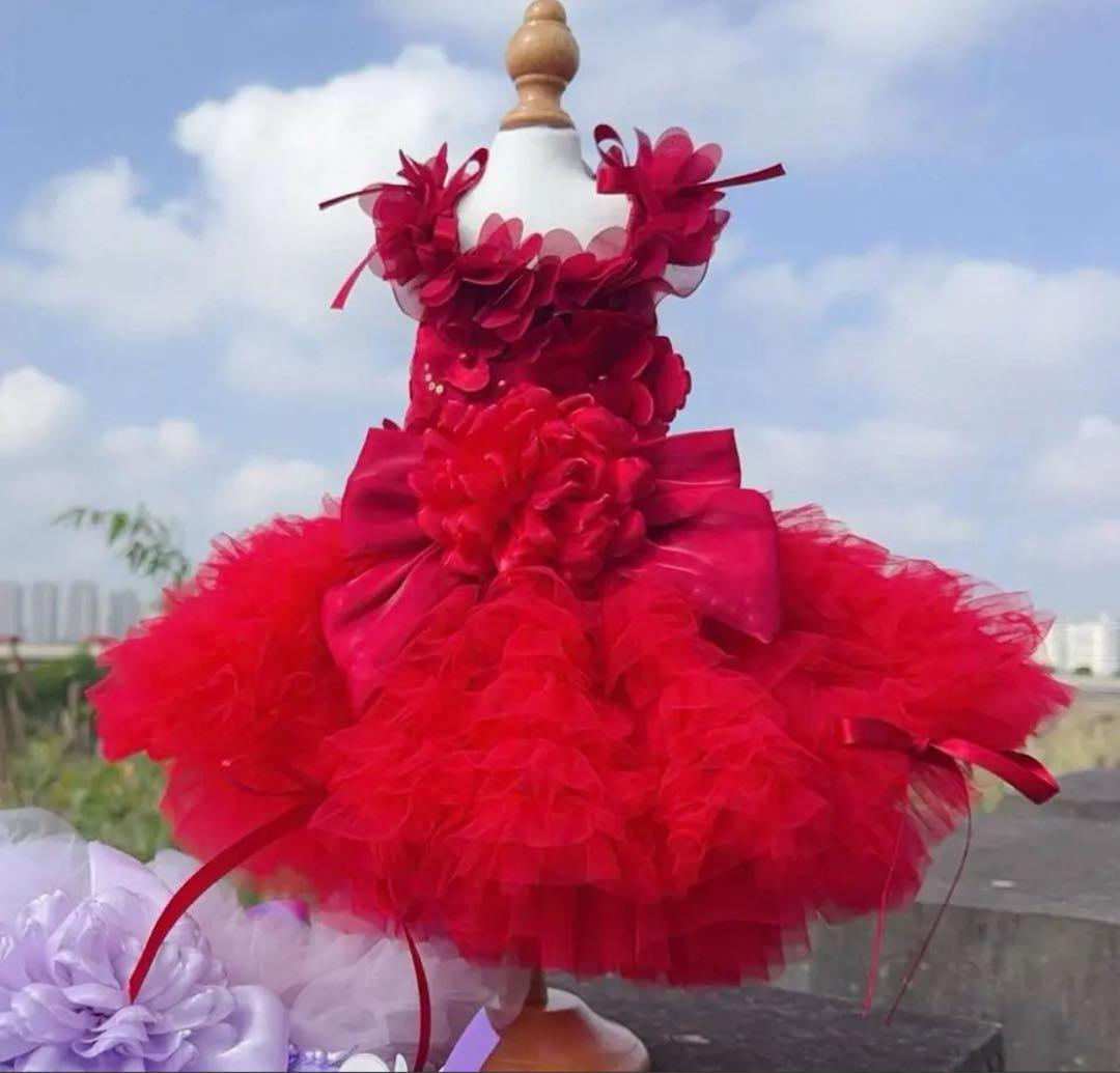 豪華ロングドレス　犬服　猫服　記念日　イベント　クリスマス　ハンドメイド