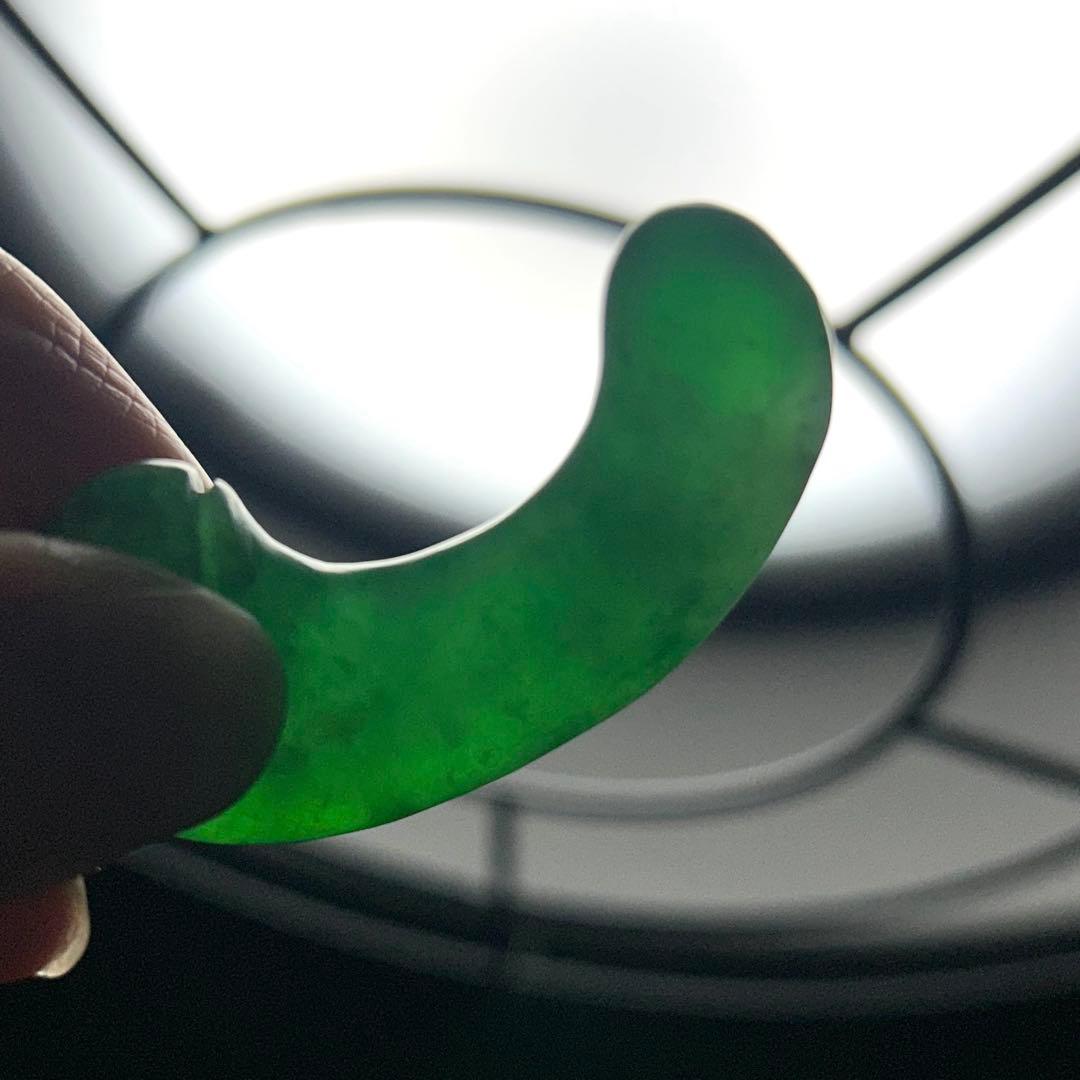 三本 丁字頭勾玉 翡翠 緑色 古物 アンティーク