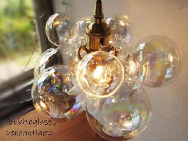 訳特　バブルガラスペンダントライトシャボン玉ランプガラス玉ペンダントランプ