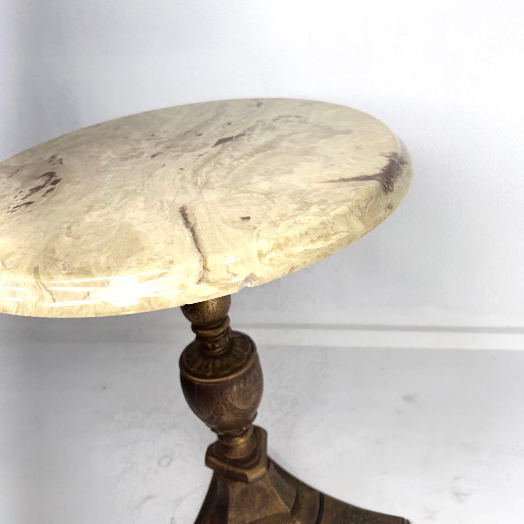 【希少】ヴィンテージ ストーントップ サイドテーブル　大理石　ゴールド