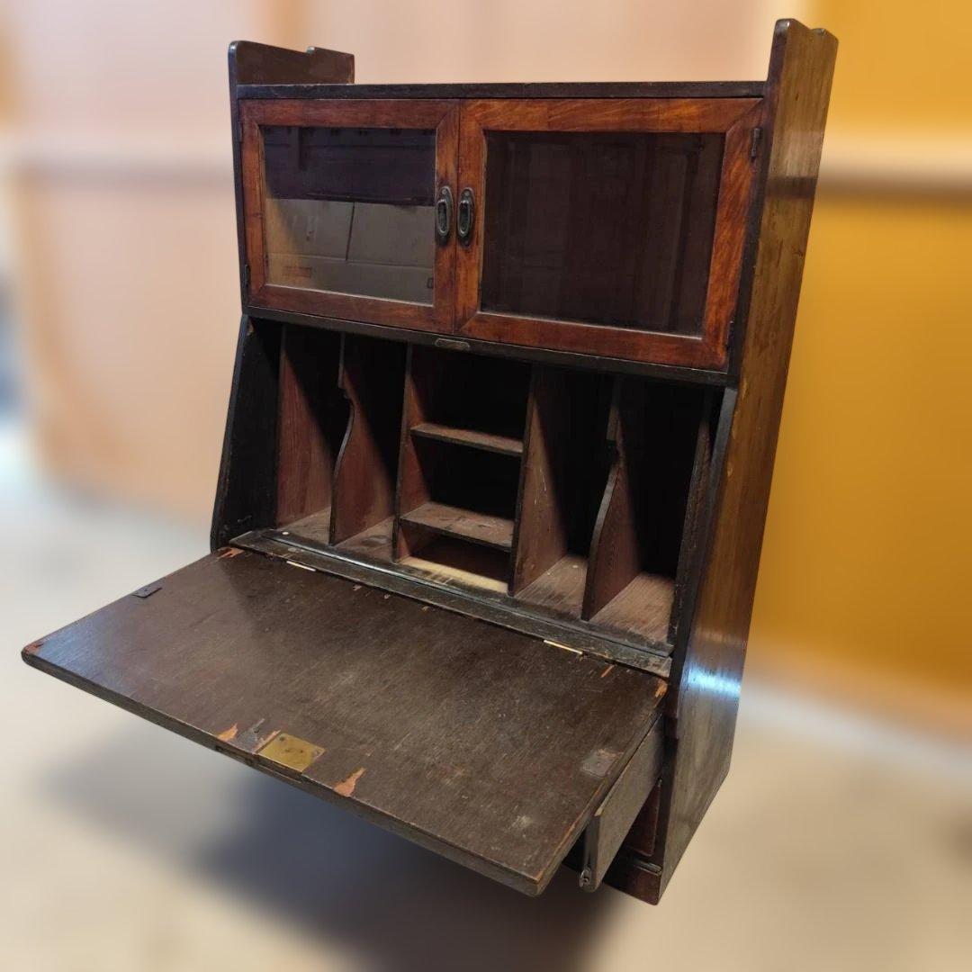 アンティーク ライティングビューロー 大正ロマン 昭和レトロ 飾り棚 古道具