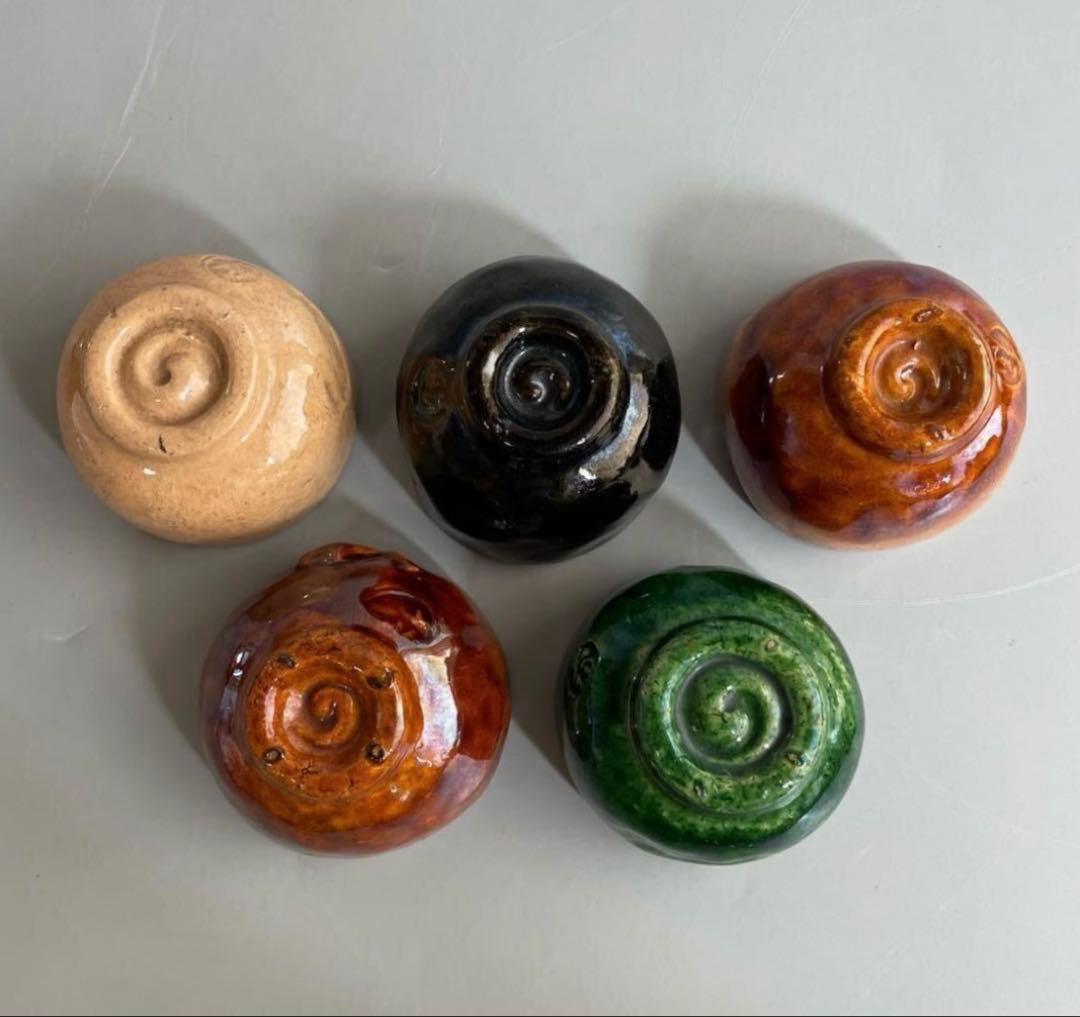 「go」大樋焼 長阿弥 交杯 蛙 五客揃 共箱 酒盃 ぐい呑❣️割引