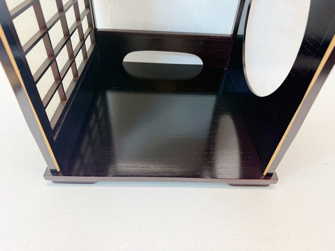 ほぼ未使用 茶道具 塗師 助田宗明造 木製溜塗 吉野棚 圓能斎好写 組み立式共箱