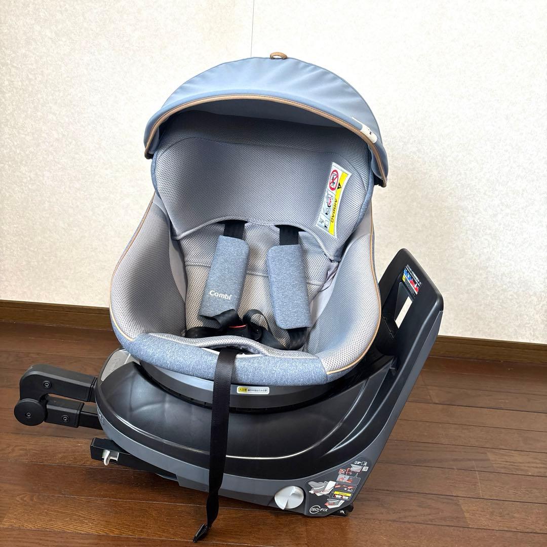 【美品】Combi クルムーヴスマート ISOFIX シンプライト ブルー