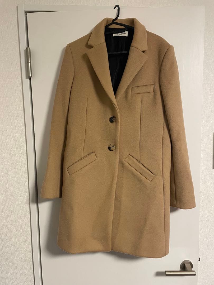 最終値下げ！BALENCIAGAベージュ チェスターコート レディース