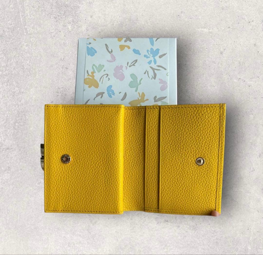 [即日発送]皇居　がま口　二つ折財布　黄色　イエロー