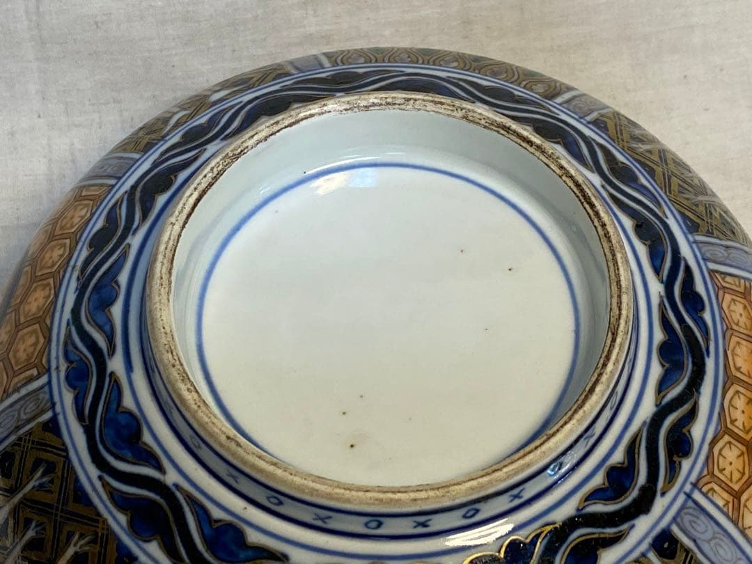 伊万里　古伊万里　色絵　金襴手　鉢　オランダ人　ラクダ　花の図　1客