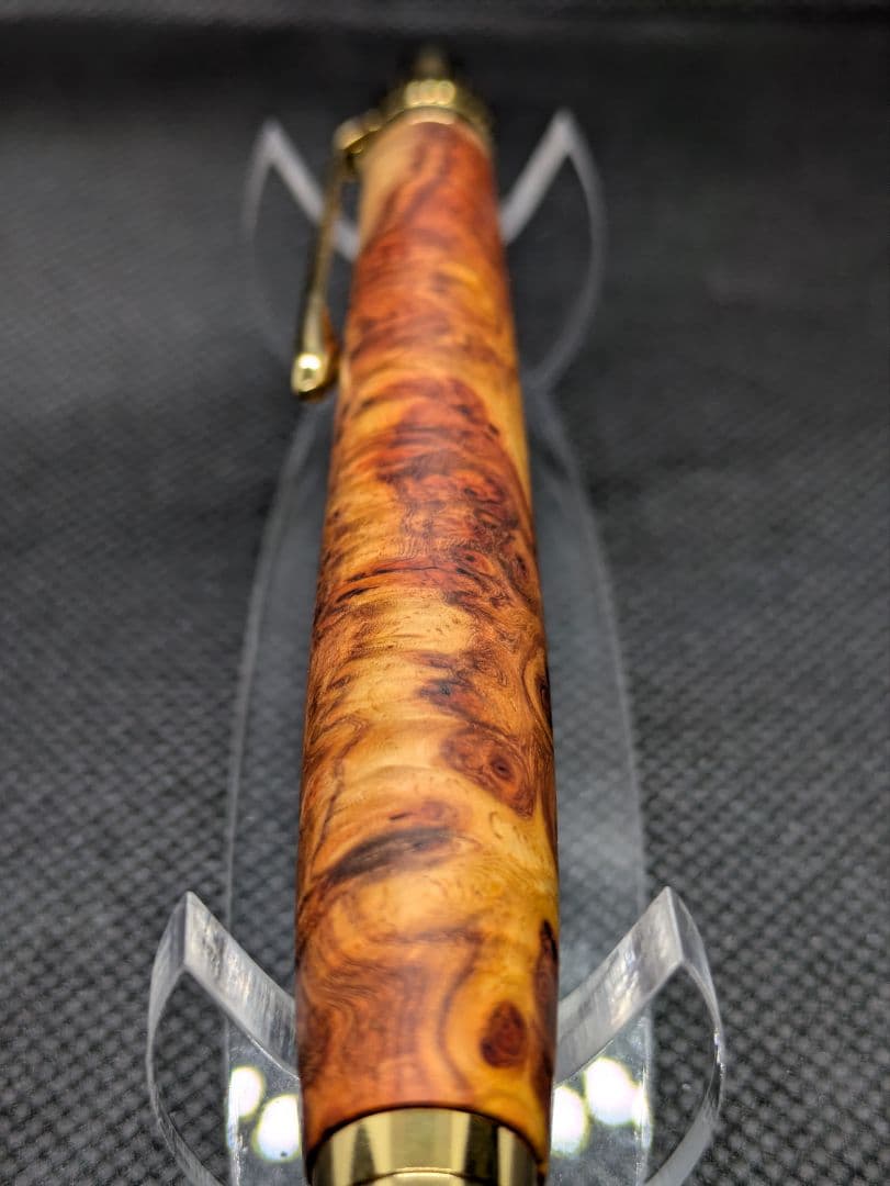 極上花梨紅白 ボールペン 工房楔監修 加藤金属 ゴールド金具