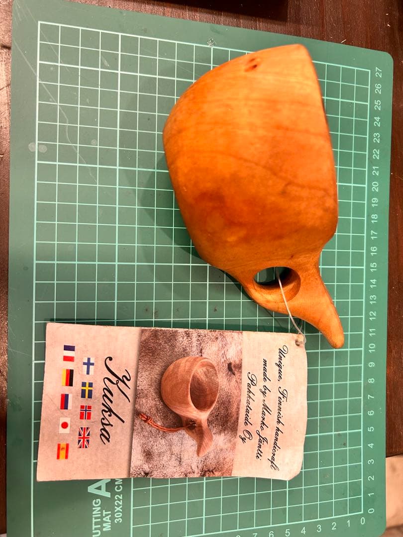 ②カーリーバーチ無垢　ククサ　ブッシュクラフト　パッカタイデククサ