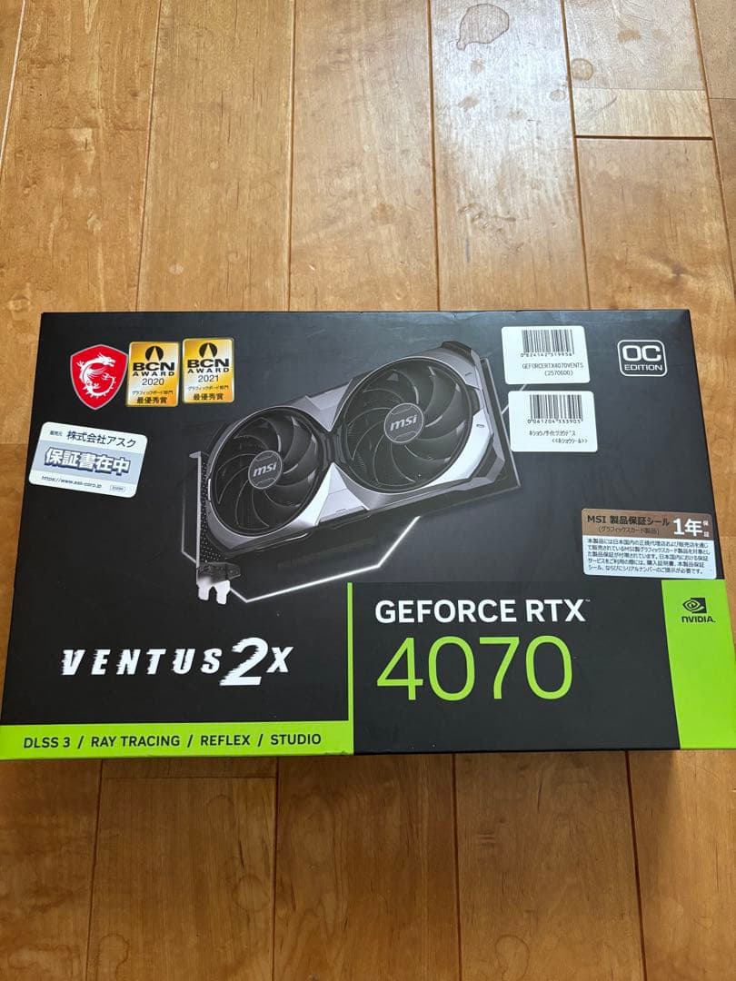 グラフィックボード・グラボ・ビデオカード MSI GeForce RTX 4070 Ventus 2X