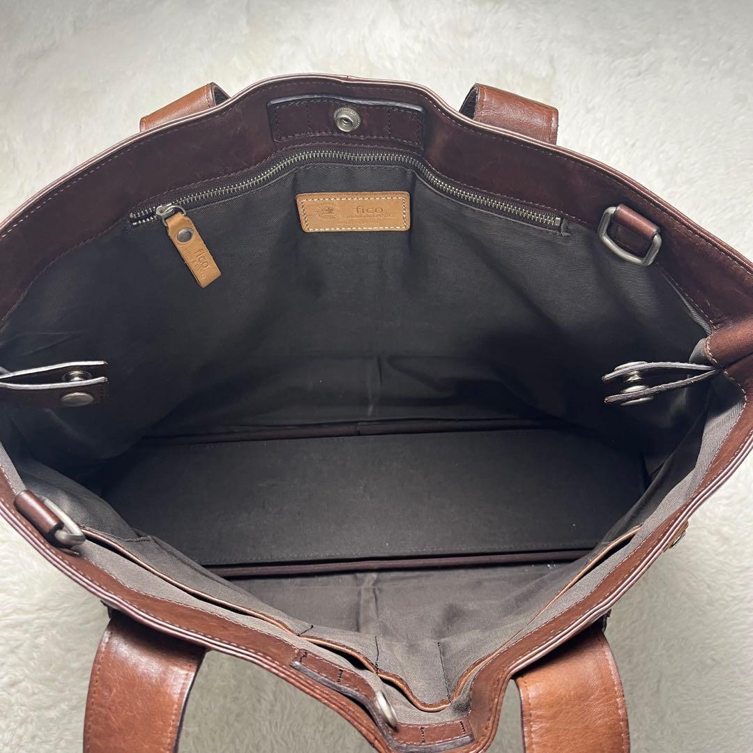 いじゅfico GANZO レザー 3wayブリーフケース　ブラウン
