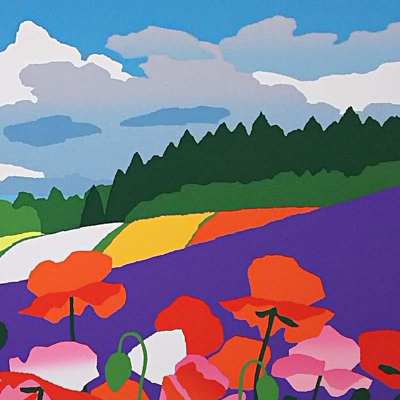 ☆藤倉英幸☆「ポピー揺れる」シルクスクリーン　全紙サイズ　未使用！