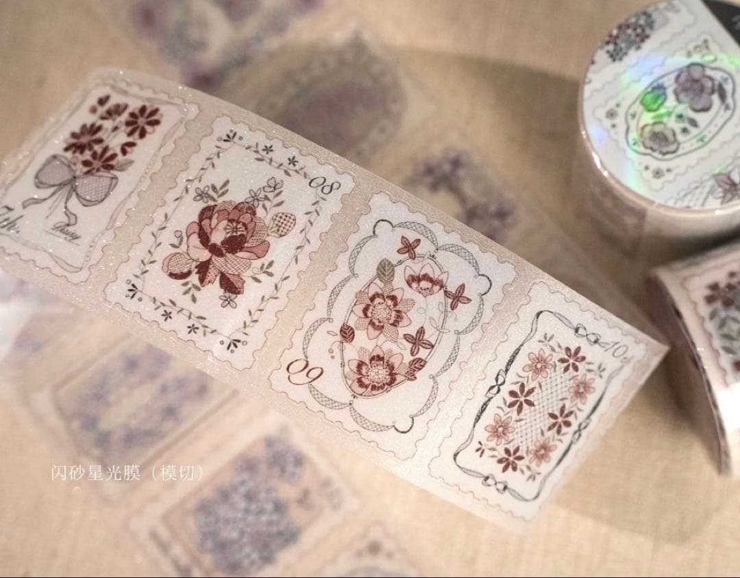 海外マスキングテープ巻売り レース小・彩 装飾マスキングテープ人物マステ