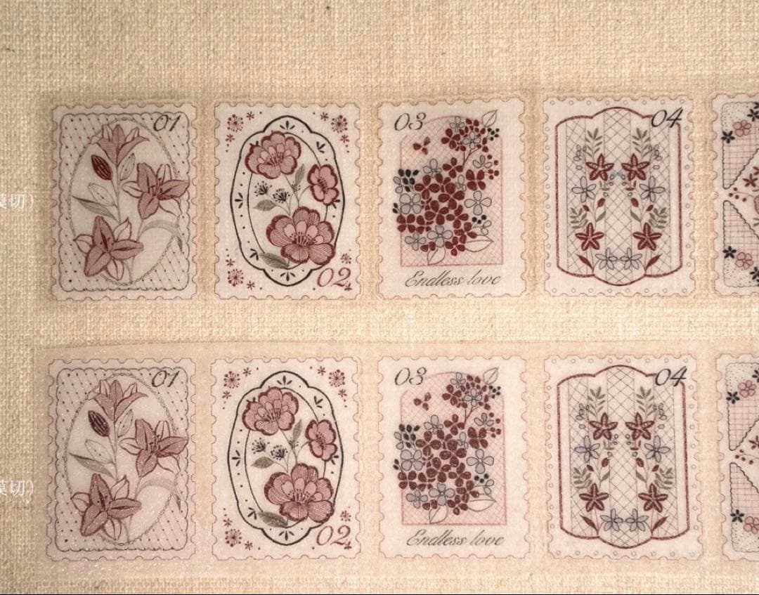 海外マスキングテープ巻売り レース小・彩 装飾マスキングテープ人物マステ