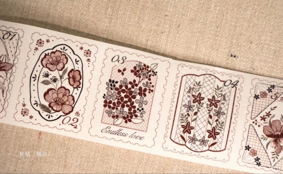 海外マスキングテープ巻売り レース小・彩 装飾マスキングテープ人物マステ