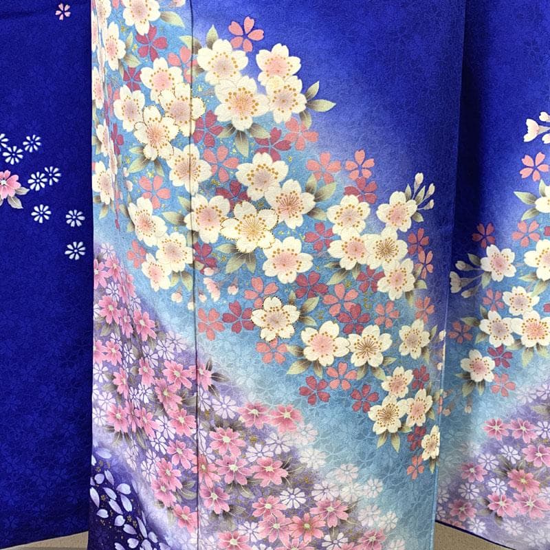 505z28〇人気色 振袖 金彩 金駒刺繍 地紋 青〇成人式 結婚式 推し色