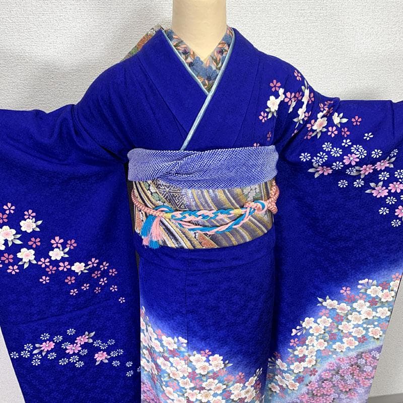 505z28〇人気色 振袖 金彩 金駒刺繍 地紋 青〇成人式 結婚式 推し色