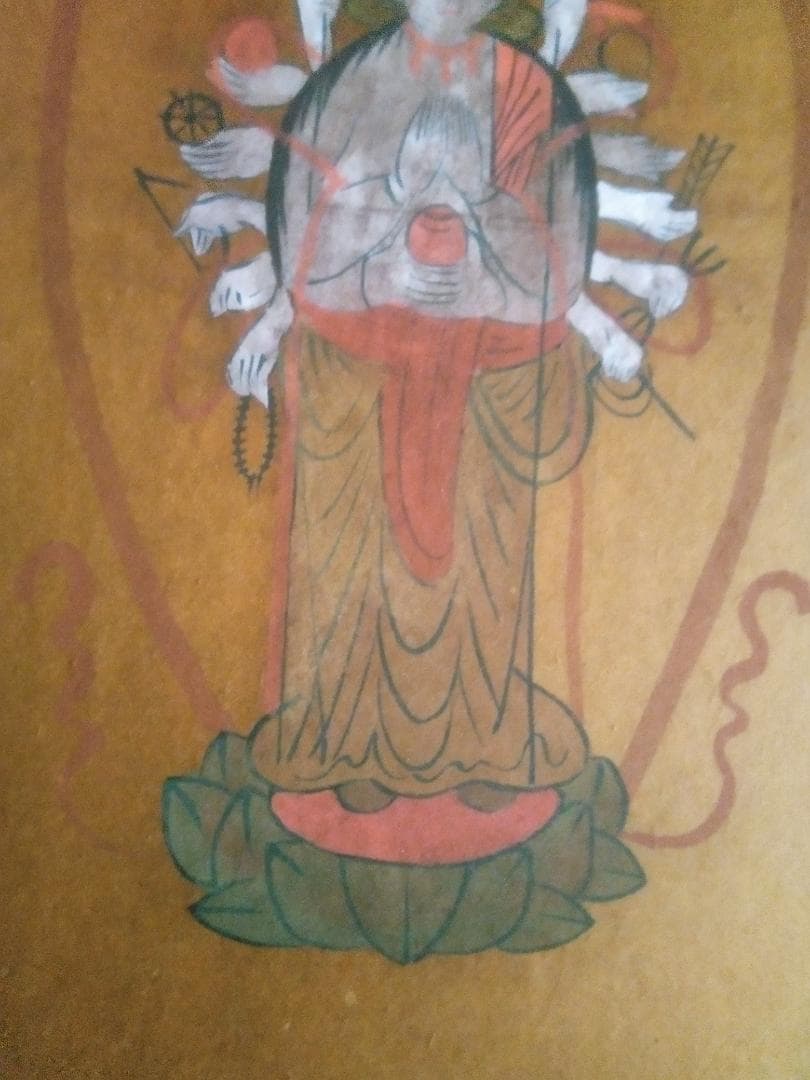 模写大津絵、千手観音