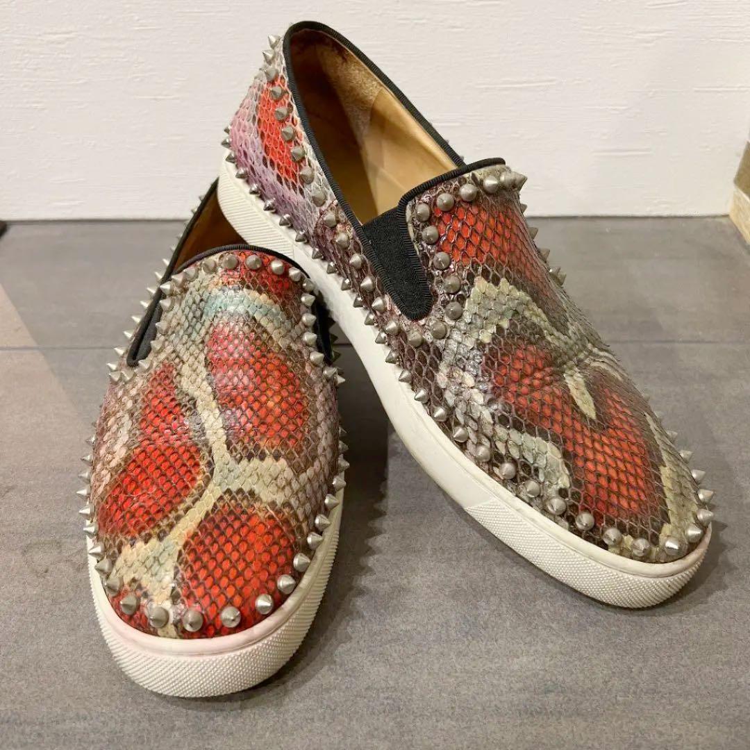 極美❗️45万円❗️希少❗️レア❗️スネーク❗️蛇革❗️クリスチャンルブタン！43