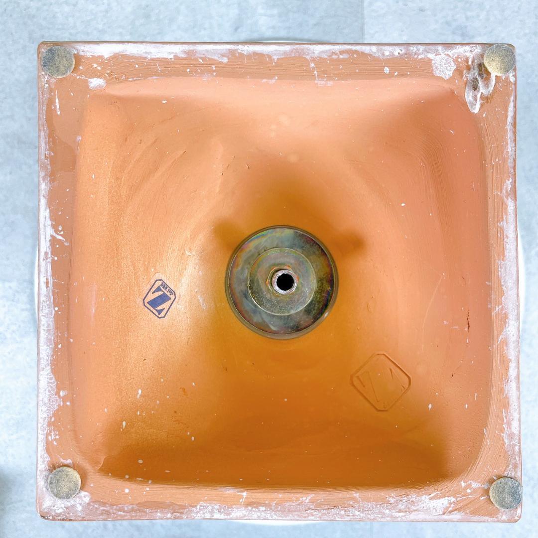 アンティーク風 インテリアコンポート ガラス×陶器 台座付き