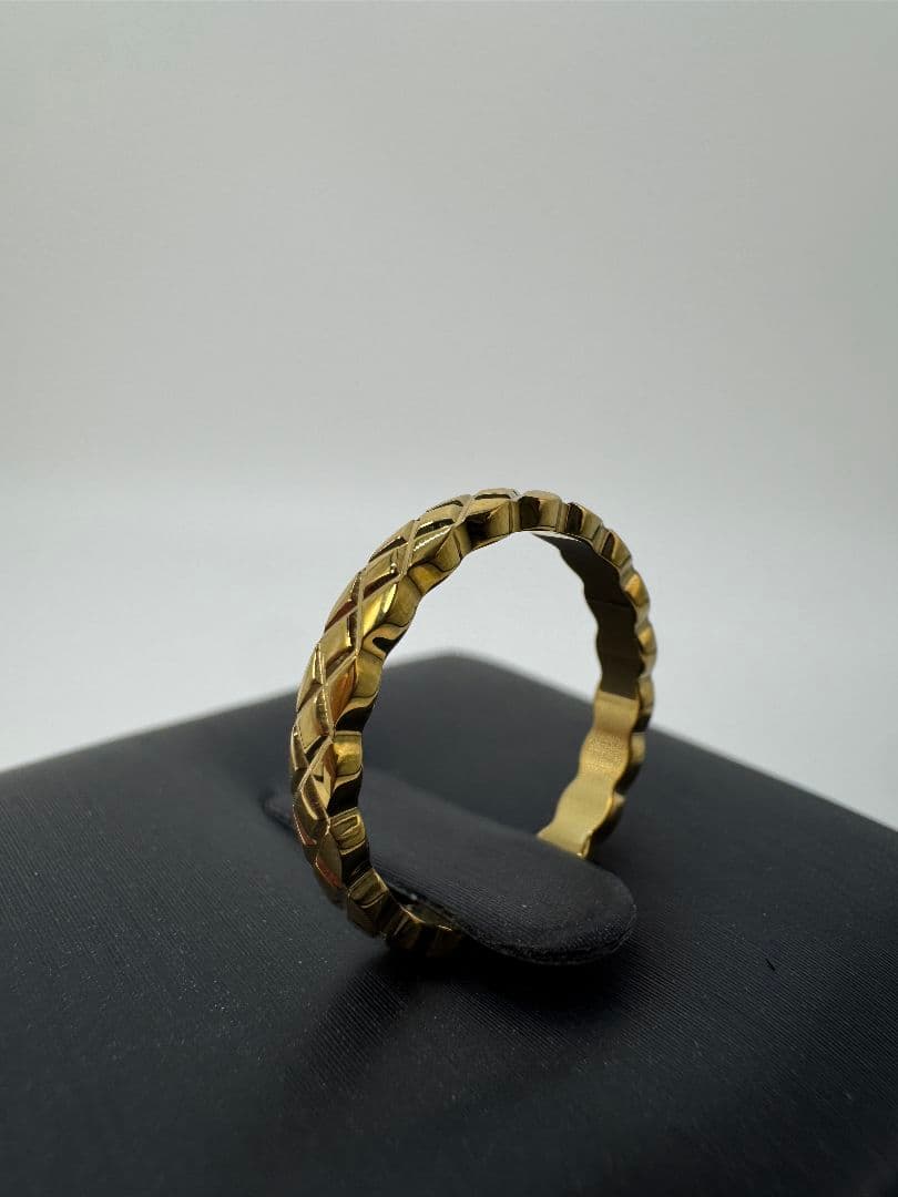 K18ゴールド編み込みデザインリング 1.59g/11号