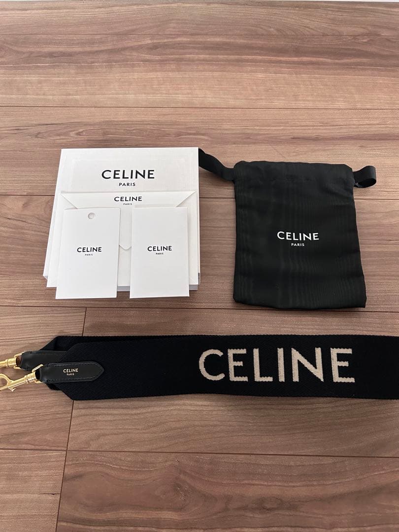 新品☆CELINEセリーヌ☆ジャカードショートストラップ☆ブラック