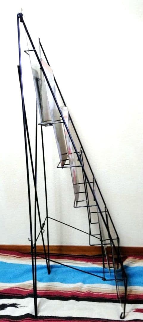 ブリキ看板用 特大ラック ブラック 高さ132cm （ブリキサイン約50枚収納可