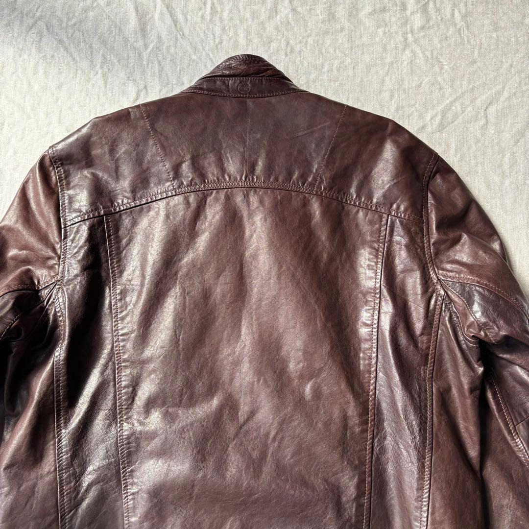 TIMBERLAND ティンバーランド ブラウン 牛革 レザージャケット XL