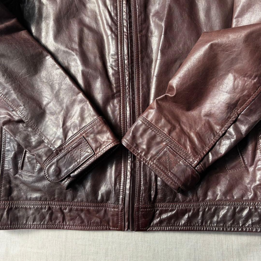 TIMBERLAND ティンバーランド ブラウン 牛革 レザージャケット XL