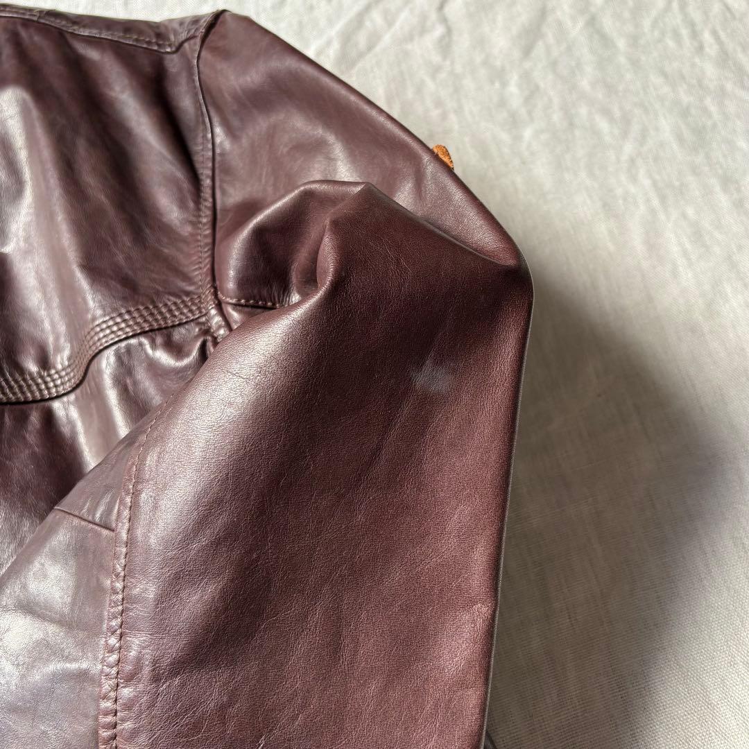 TIMBERLAND ティンバーランド ブラウン 牛革 レザージャケット XL