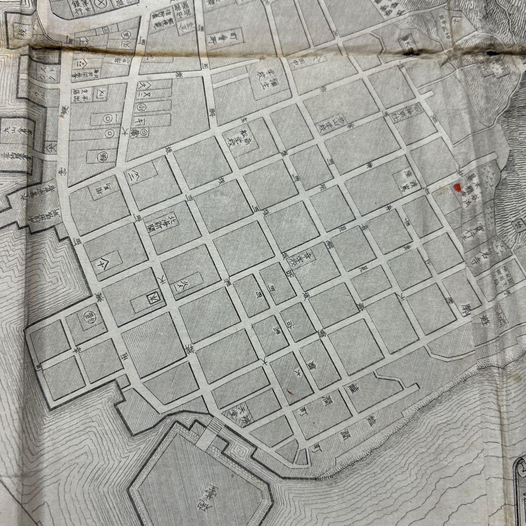 明治24年、「函館実地明細絵図」岐阜県平民、川瀬善一発行、銅版刻72×102cm