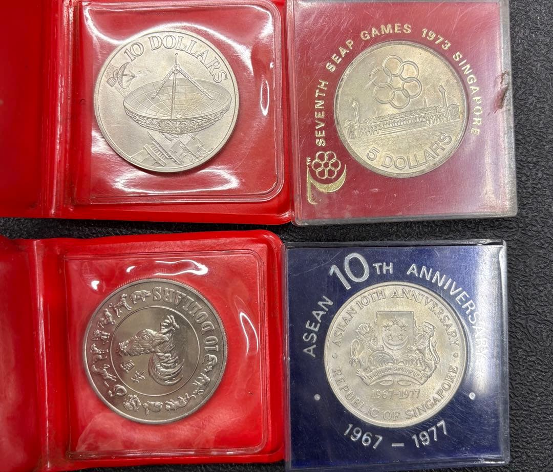 銀貨 Singapore シンガポール 記念銀貨 4枚 10ドル 5ドル