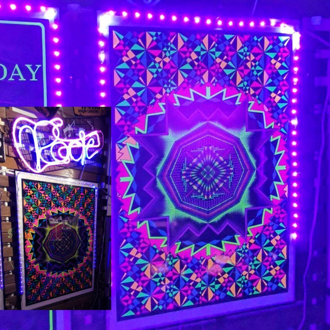 90s ヴィンテージ　ブラックライトポスター　サイケ　グロウ