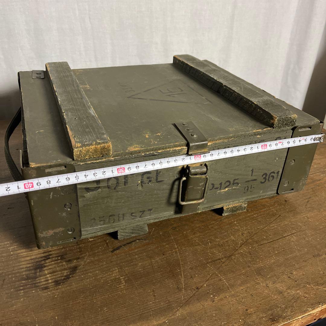 ユーロミリタリー実物◾️木製ボックス キャリーケース アンモボックス 収納ボックス