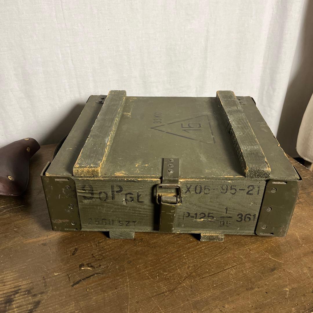 ユーロミリタリー実物◾️木製ボックス キャリーケース アンモボックス 収納ボックス