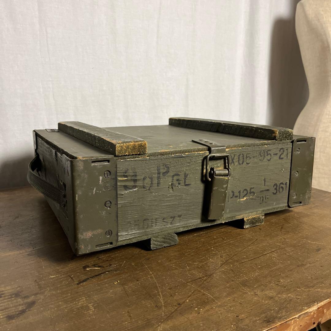 ユーロミリタリー実物◾️木製ボックス キャリーケース アンモボックス 収納ボックス