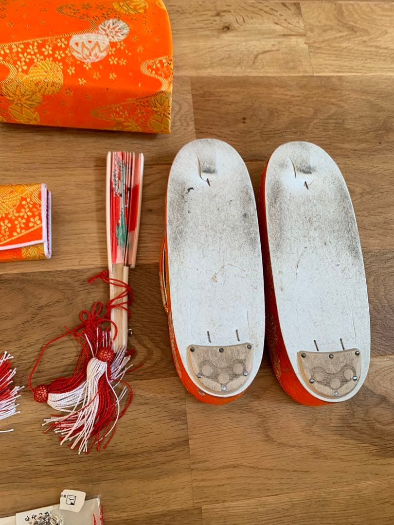 七五三　7歳　フルセット　ピンクの蝶と花模様の着物