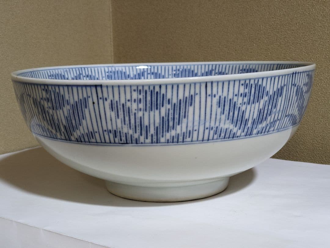 ♦明治時代 古伊万里 染付暦手大鉢三川内焼 平戸焼アンティーク骨董品コレクション