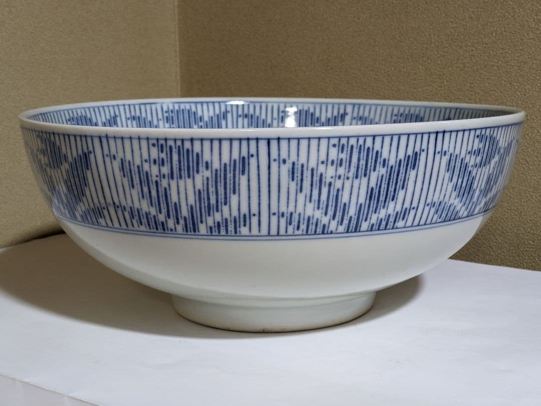 ♦明治時代 古伊万里 染付暦手大鉢三川内焼 平戸焼アンティーク骨董品コレクション