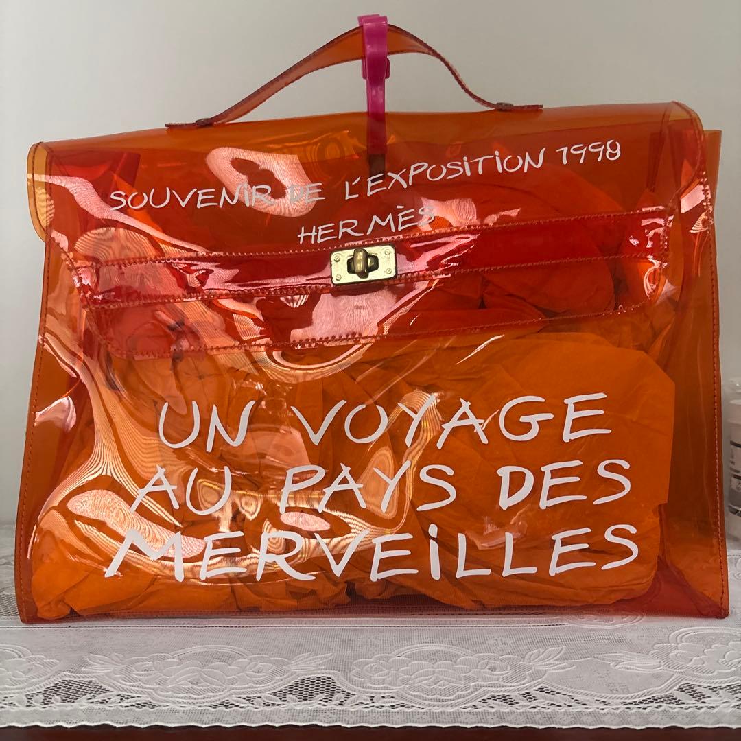 HERMES エルメス ビニールケリー トートバッグ オレンジ