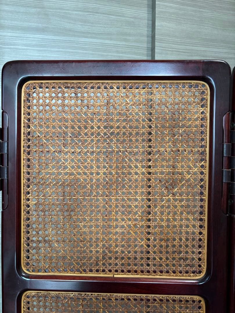 カリモク家具　オールドカリモク　ラタンパーテーション