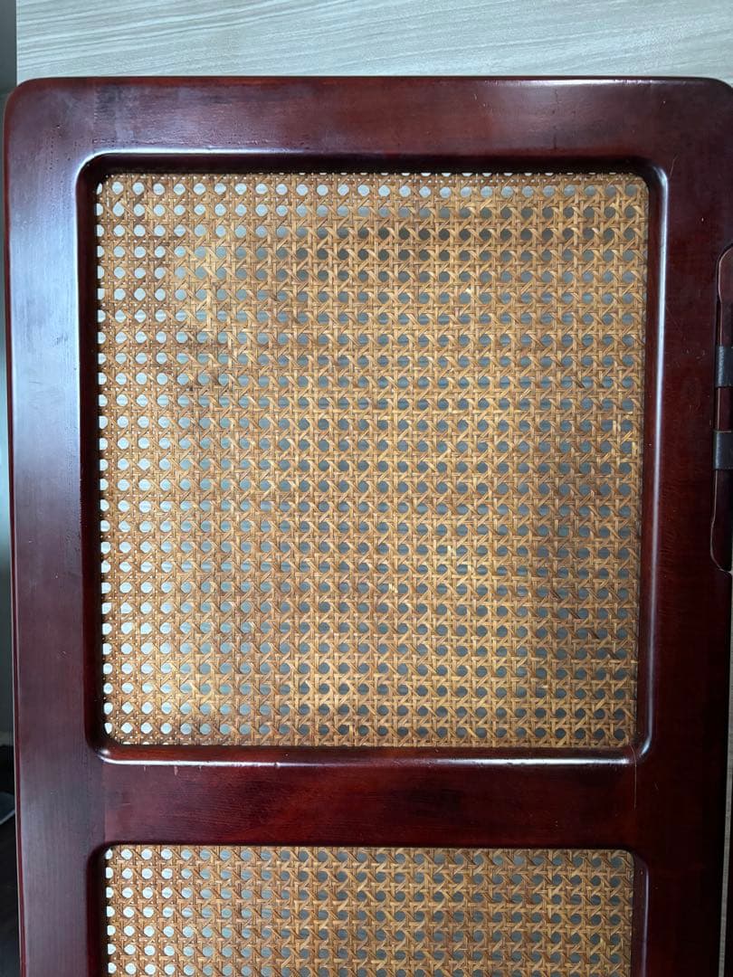 カリモク家具　オールドカリモク　ラタンパーテーション