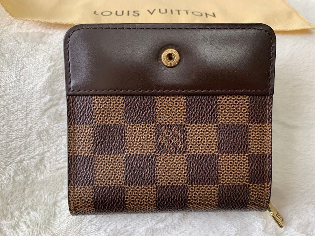 【美品】ルイ・ヴィトン ダミエ/コンパクトジップ 二つ折り財布 ルイヴィトン財布