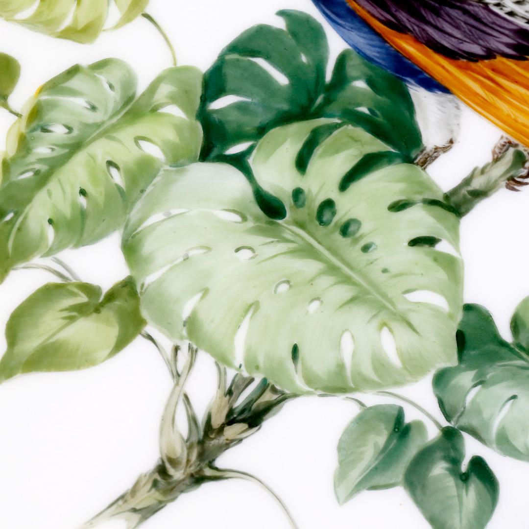 【美品 １級品】マイセン 孔雀 陶板画 プラーク 額装 送料込み